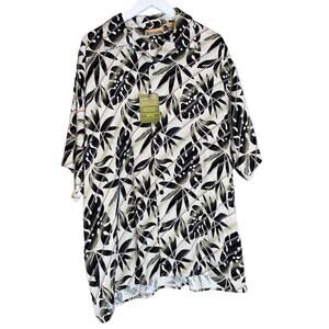 Bobby Chan 100% Silk Men’s Hawaiian tropical short sleeve resort wear Large NWT